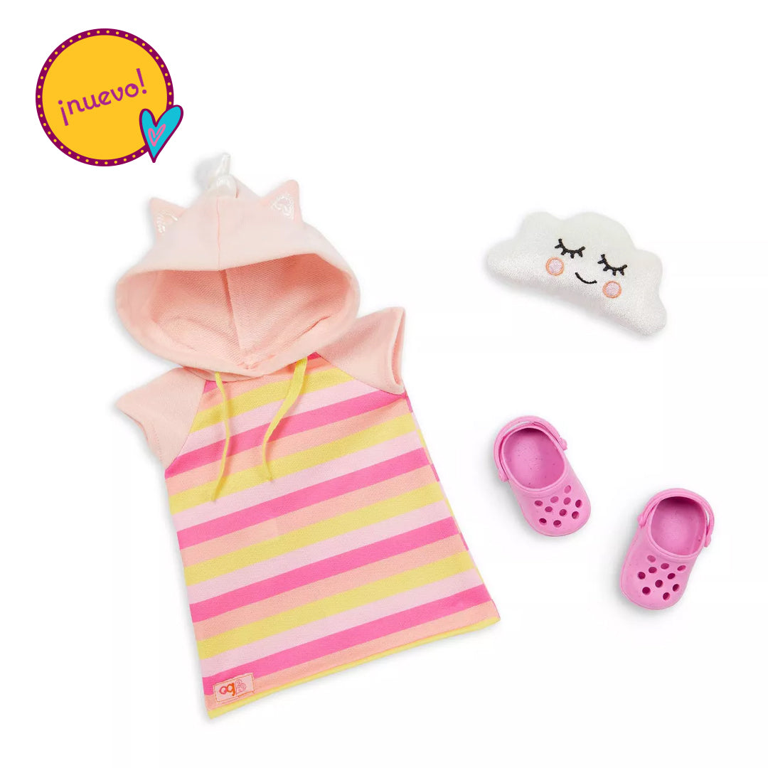 BD30498 (Our Generation) - UNICORN NIGHT DRESS OUTFIT